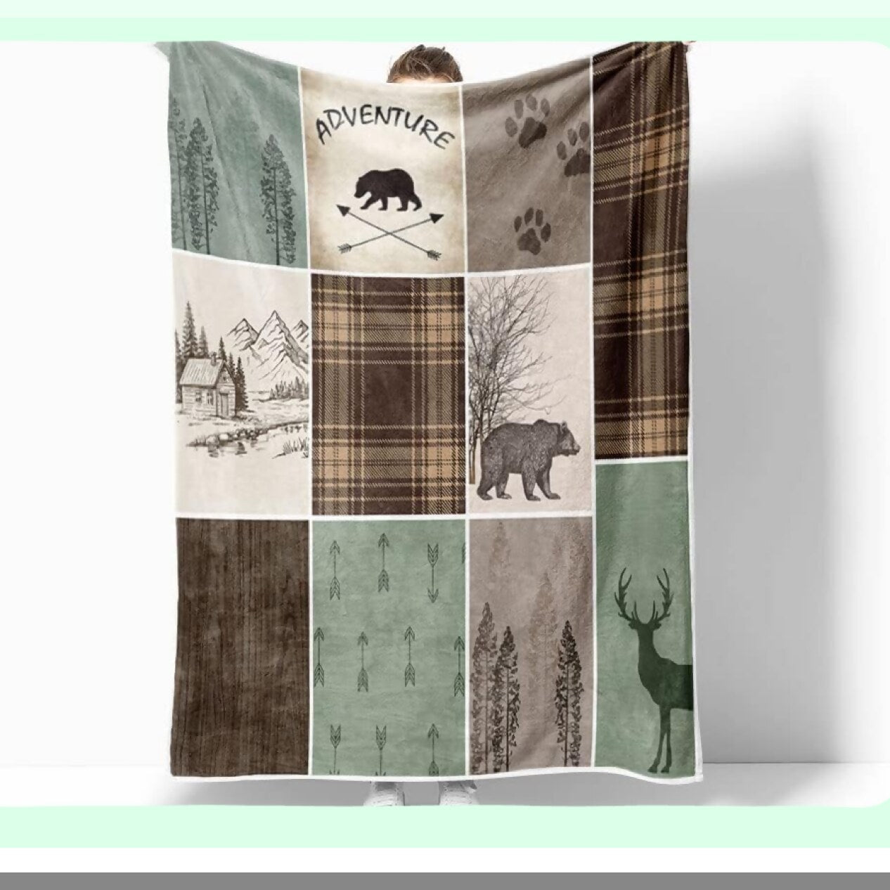 WildLodge Rustic Flannel Throw Blanket - Cozy Cabin Decor for Couch, Bed, Camping & Travel