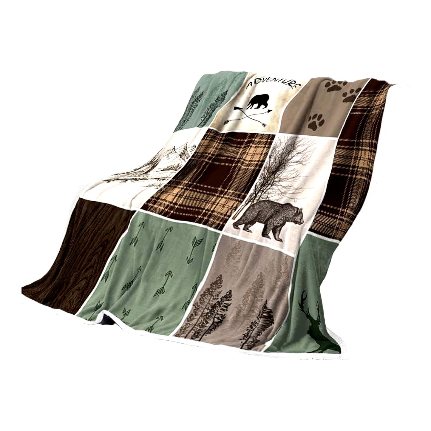WildLodge Rustic Flannel Throw Blanket - Cozy Cabin Decor for Couch, Bed, Camping & Travel