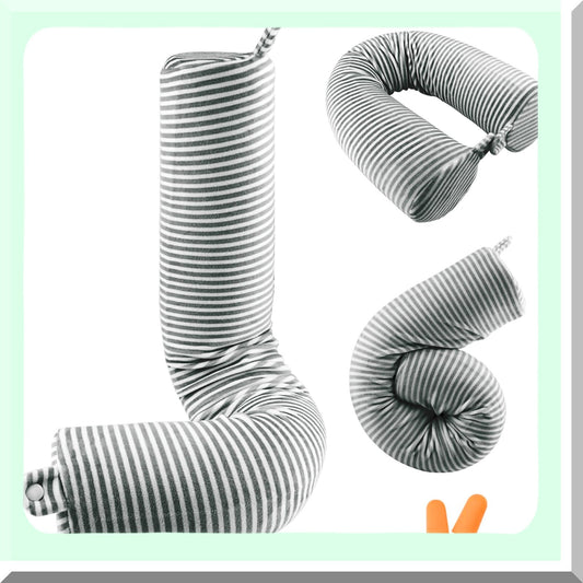 TravelEase Memory Foam Support Pillow - Neck, Chin, Lumbar, Leg - Airplane, Train, Bus, Home - Adjustable, Bendable Roll - Washable Soft Cover - Twist Technology