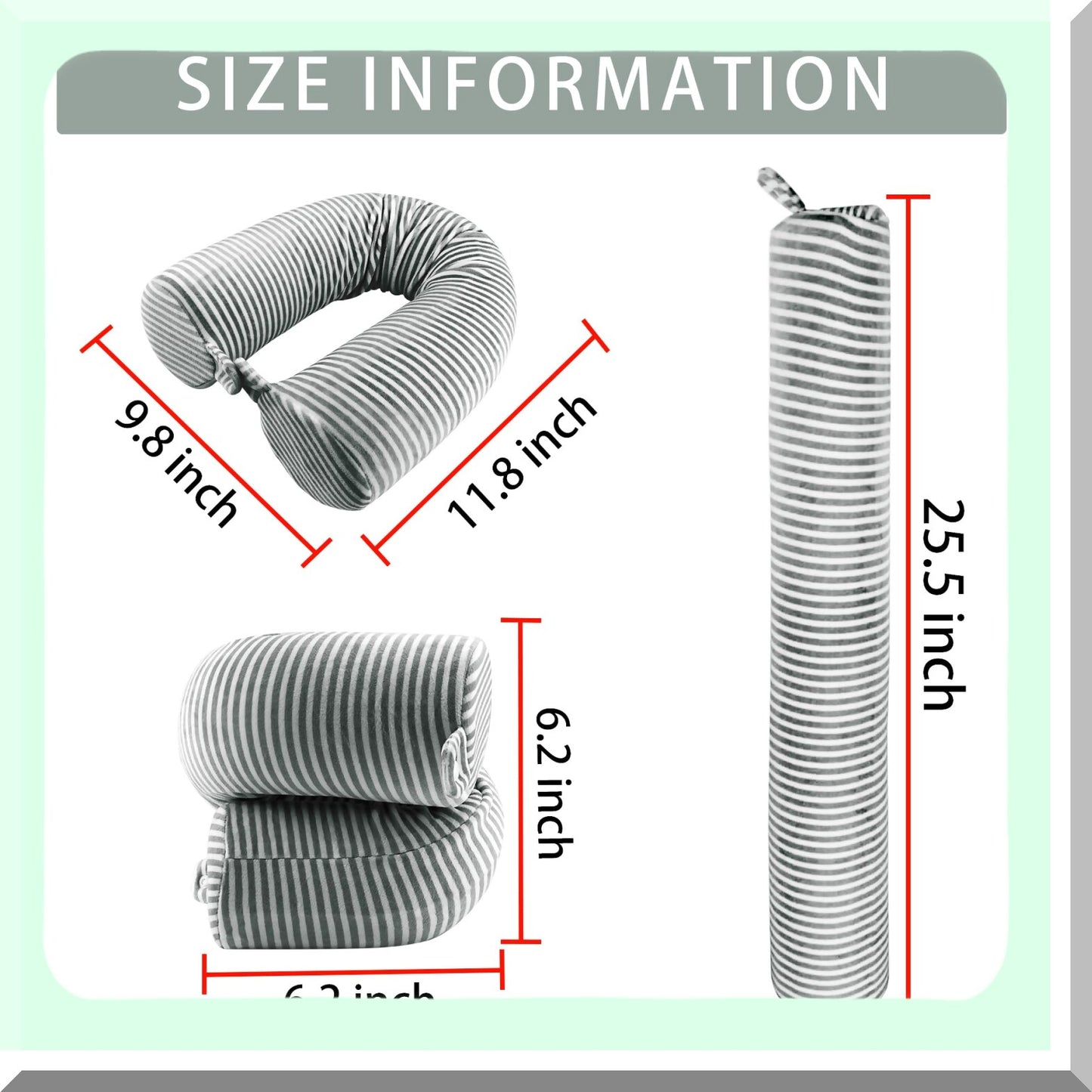 TravelEase Memory Foam Support Pillow - Neck, Chin, Lumbar, Leg - Airplane, Train, Bus, Home - Adjustable, Bendable Roll - Washable Soft Cover - Twist Technology