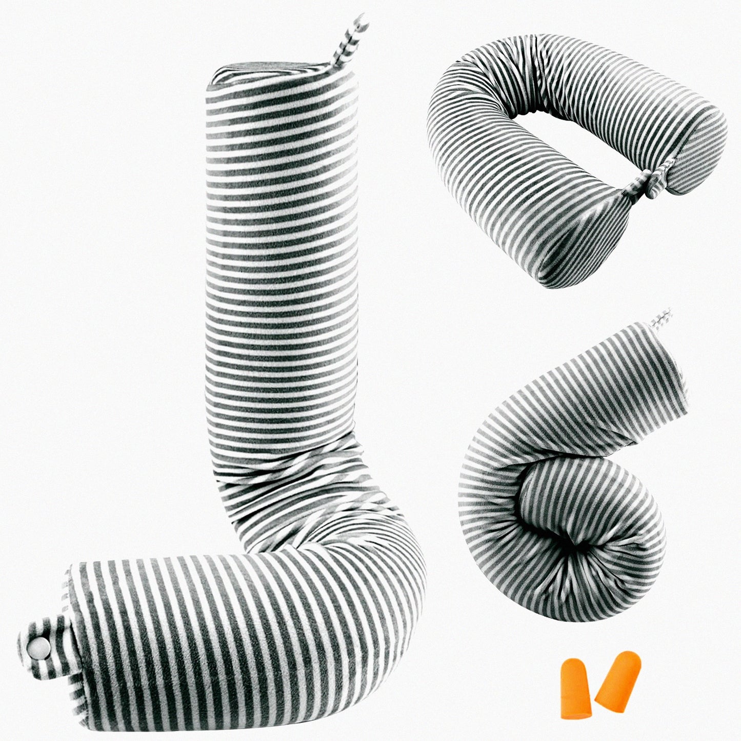 TravelEase Memory Foam Support Pillow - Neck, Chin, Lumbar, Leg - Airplane, Train, Bus, Home - Adjustable, Bendable Roll - Washable Soft Cover - Twist Technology