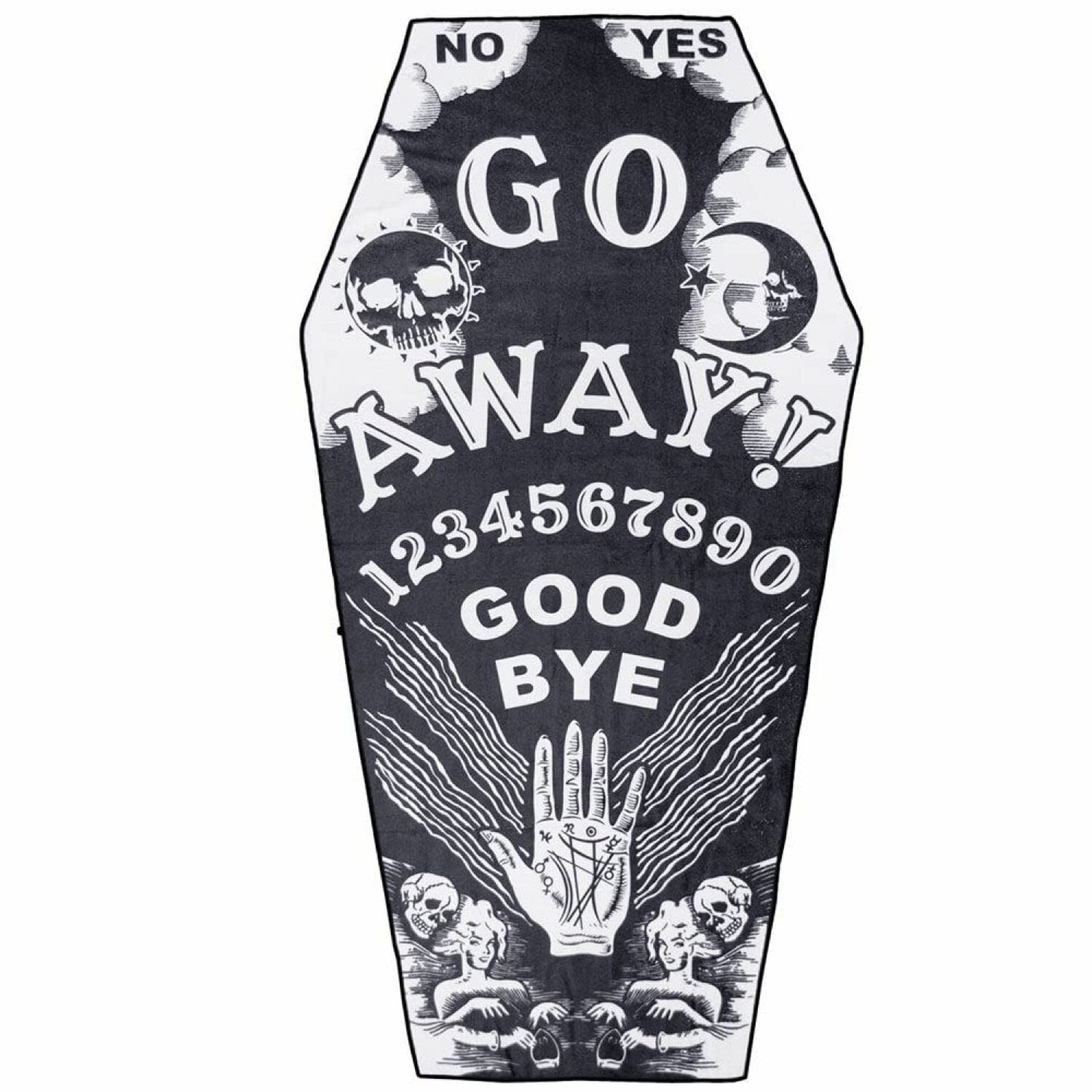 Go Away Ouija Coffin Beach Towel 64x34 in