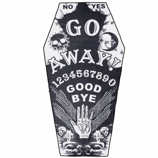 Go Away Ouija Coffin Beach Towel 64x34 in