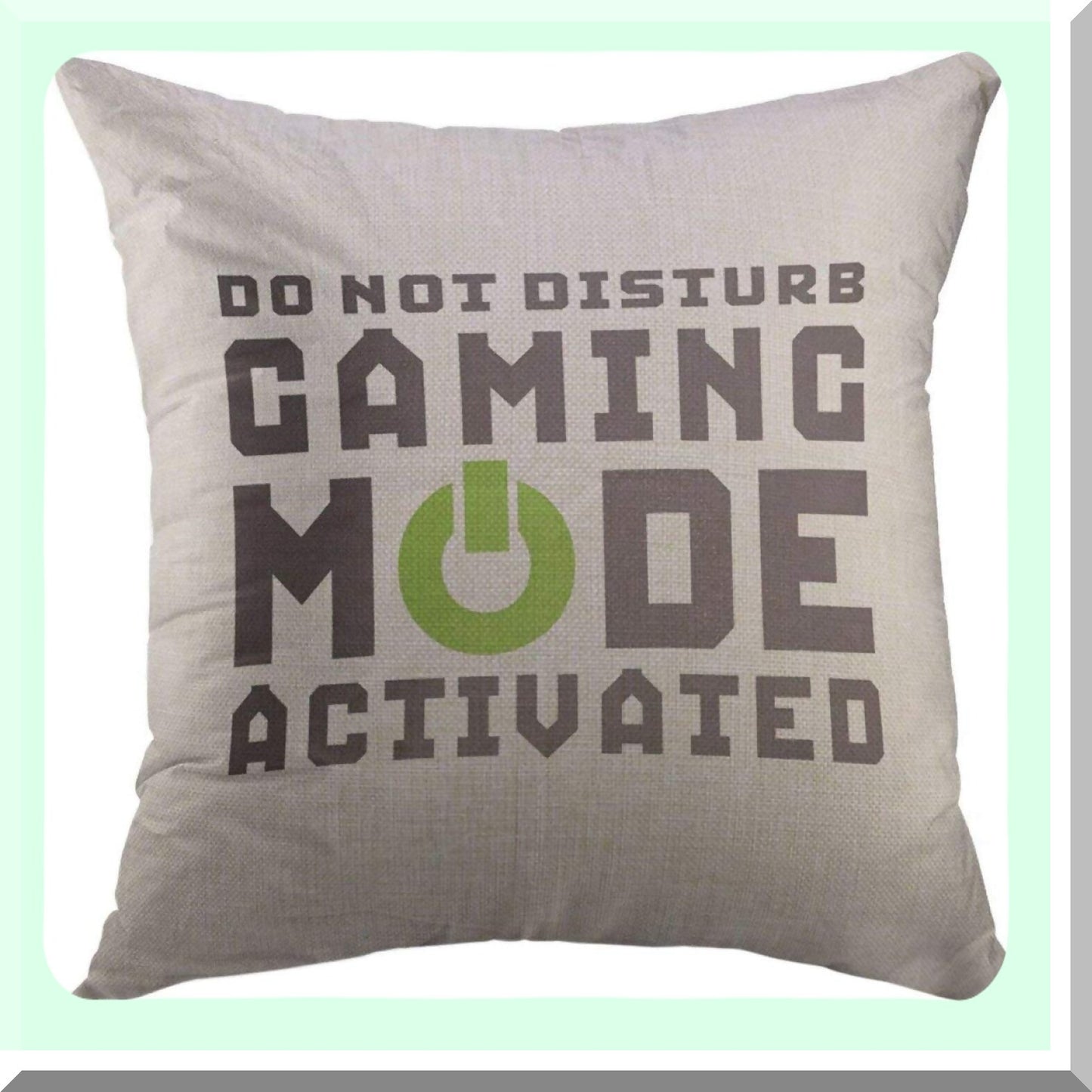 Gamer Geek Quote Decorative Pillow Cover - Funny Video Games Humor Sofa Couch Black Mode Home Decor Case 18x18 Inch