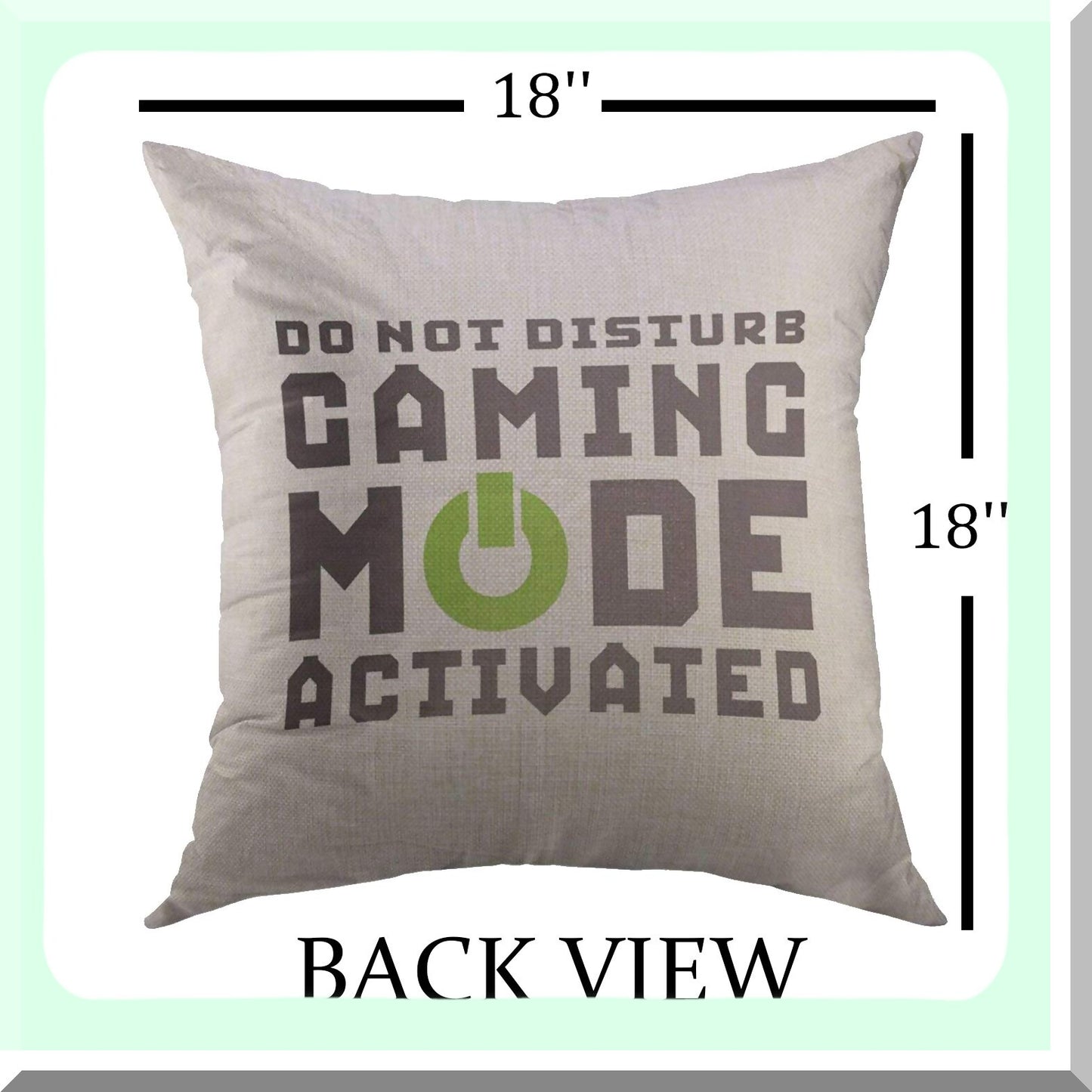 Gamer Geek Quote Decorative Pillow Cover - Funny Video Games Humor Sofa Couch Black Mode Home Decor Case 18x18 Inch