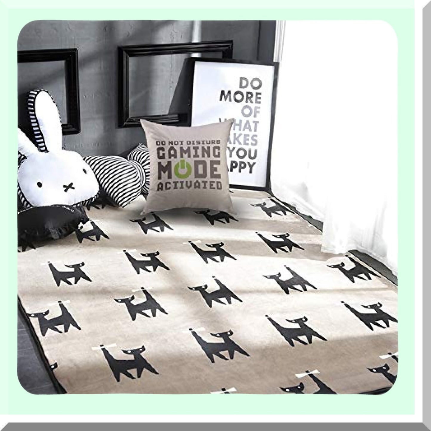 Gamer Geek Quote Decorative Pillow Cover - Funny Video Games Humor Sofa Couch Black Mode Home Decor Case 18x18 Inch