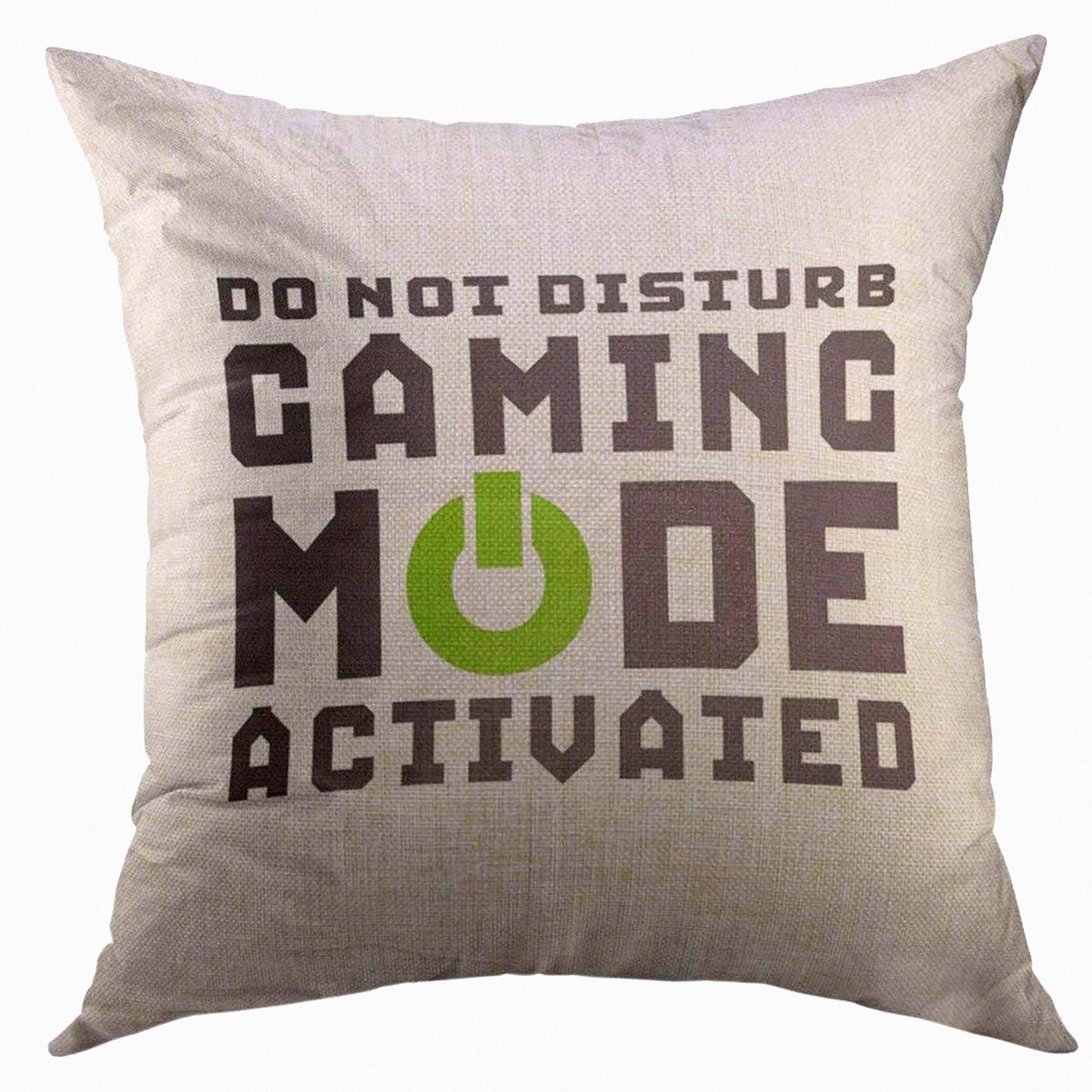 Gamer Geek Quote Decorative Pillow Cover - Funny Video Games Humor Sofa Couch Black Mode Home Decor Case 18x18 Inch
