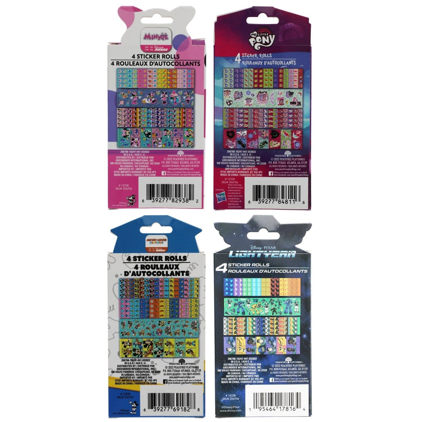 Licensed Character Sticker Rolls, 4-ct. Packs (Pack of 32)