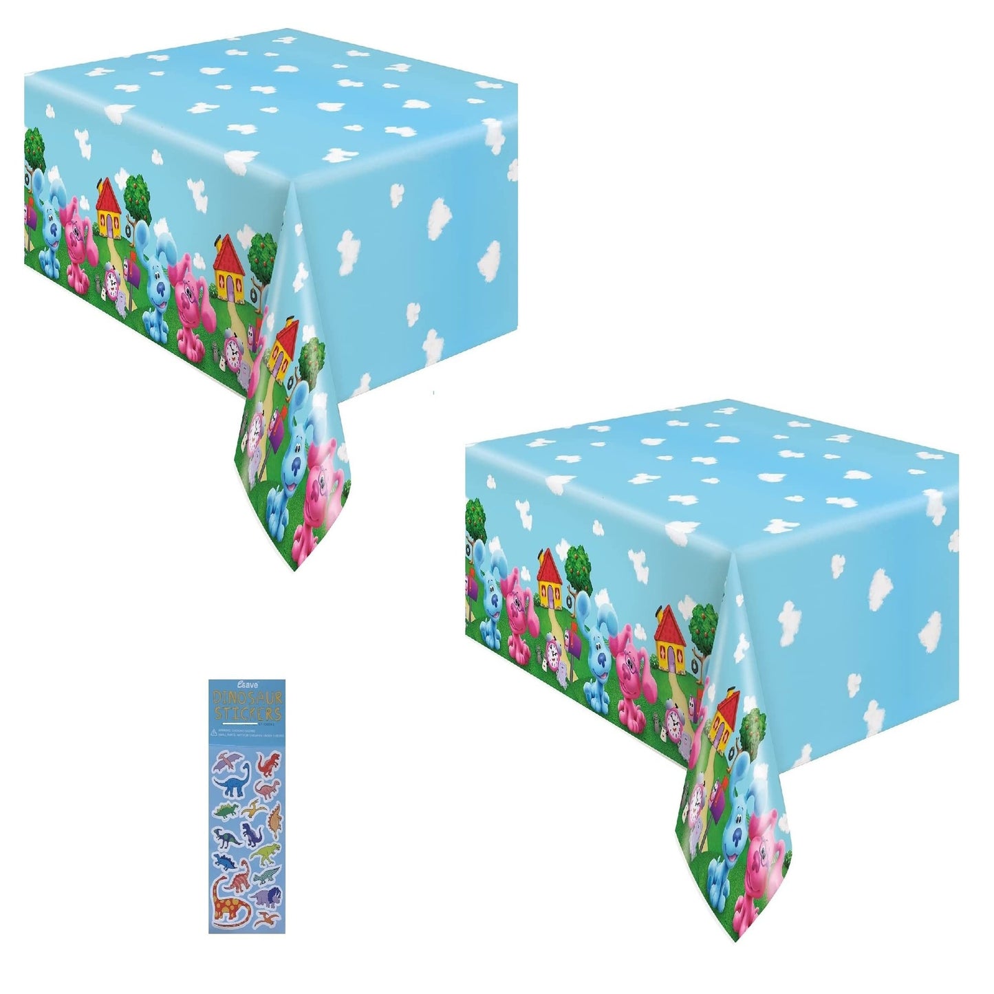 Blue Clues Party Pack: Plastic Table Covers (2 Pack) - Complete Decoration Bundle for a Fun and Colorful Celebration!
