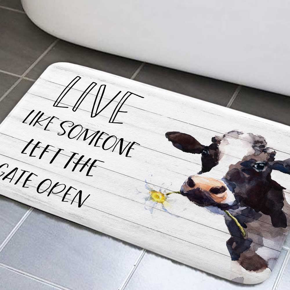 Cow Bathroom Rug 17x29 Highland Cow Bath Mat