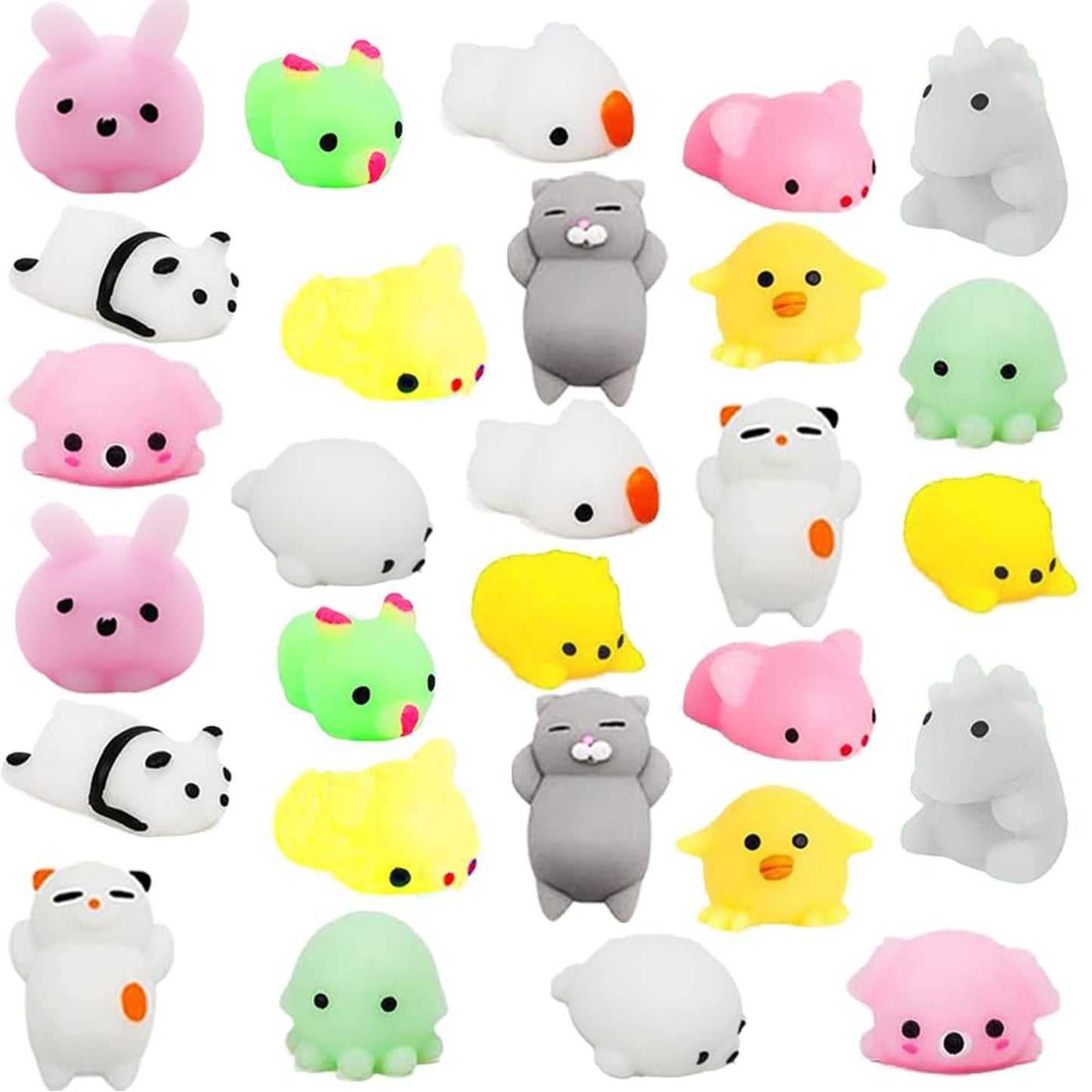 Squishie Bliss Pack - 28PCS Kawaii Stress Relief Toys for Kids, Boys, Girls - Party Favors, Gift Exchange, Basket Stuffers - Mochi Squishies Toy