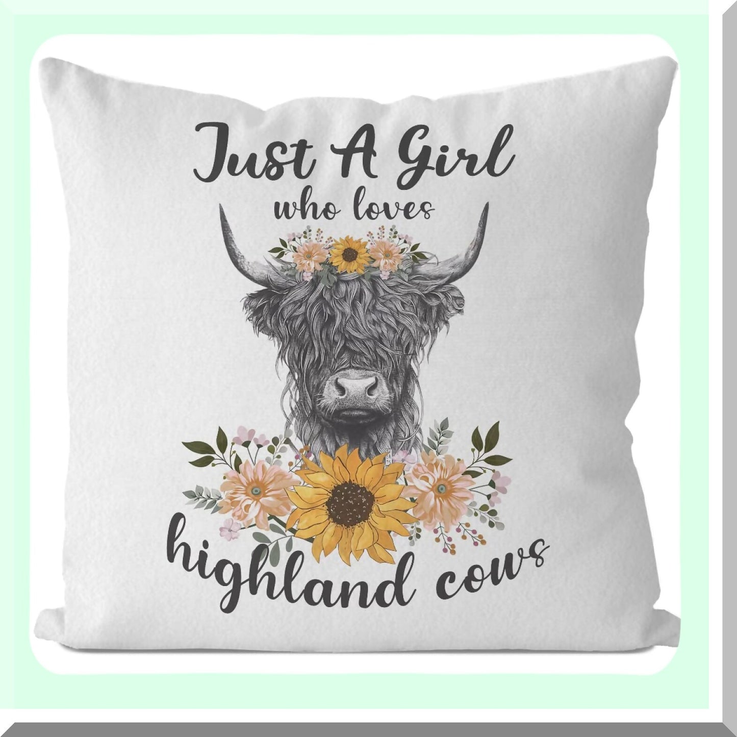 Highland Cow Cushion Covers - Set of 2 | Farmhouse Cow Decorative Pillows | Scottish Cow Throw Pillow Cases | Country Home Accent Gifts