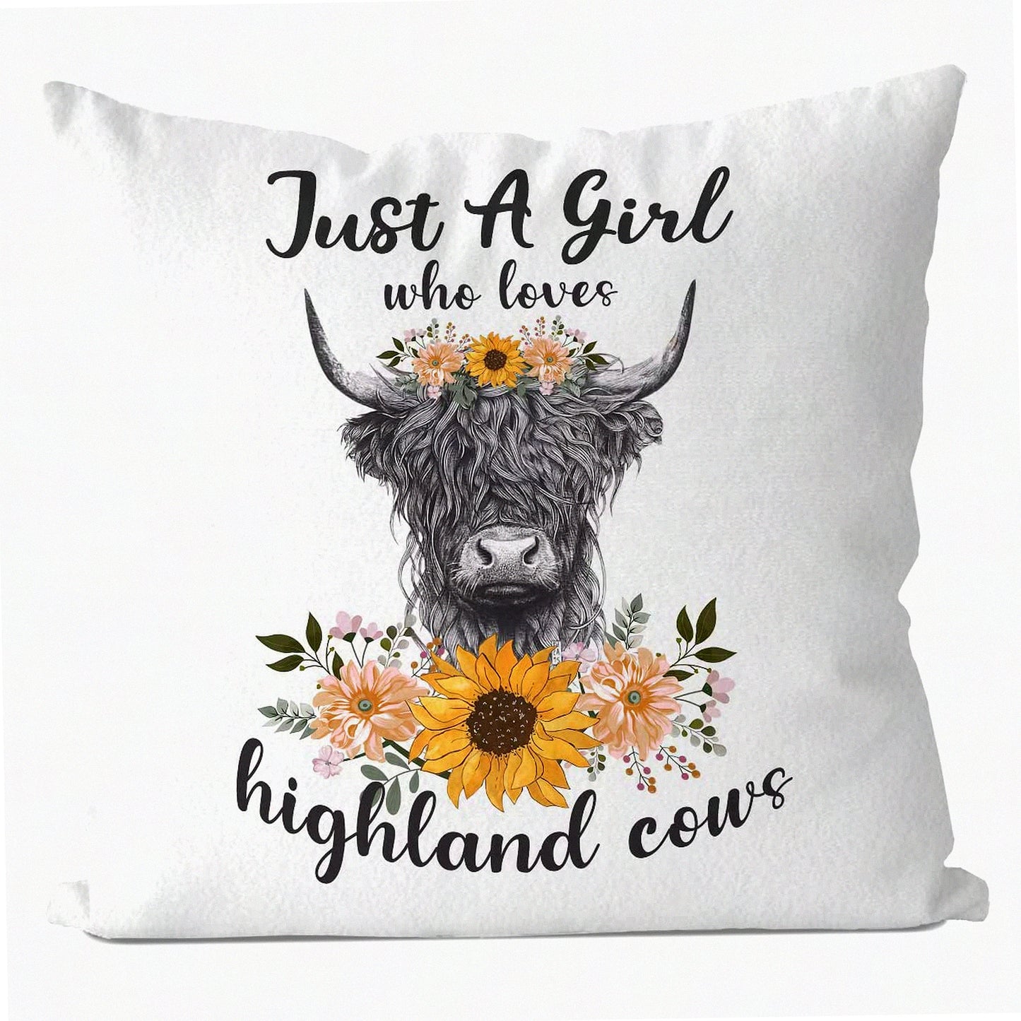 Highland Cow Cushion Covers - Set of 2 | Farmhouse Cow Decorative Pillows | Scottish Cow Throw Pillow Cases | Country Home Accent Gifts