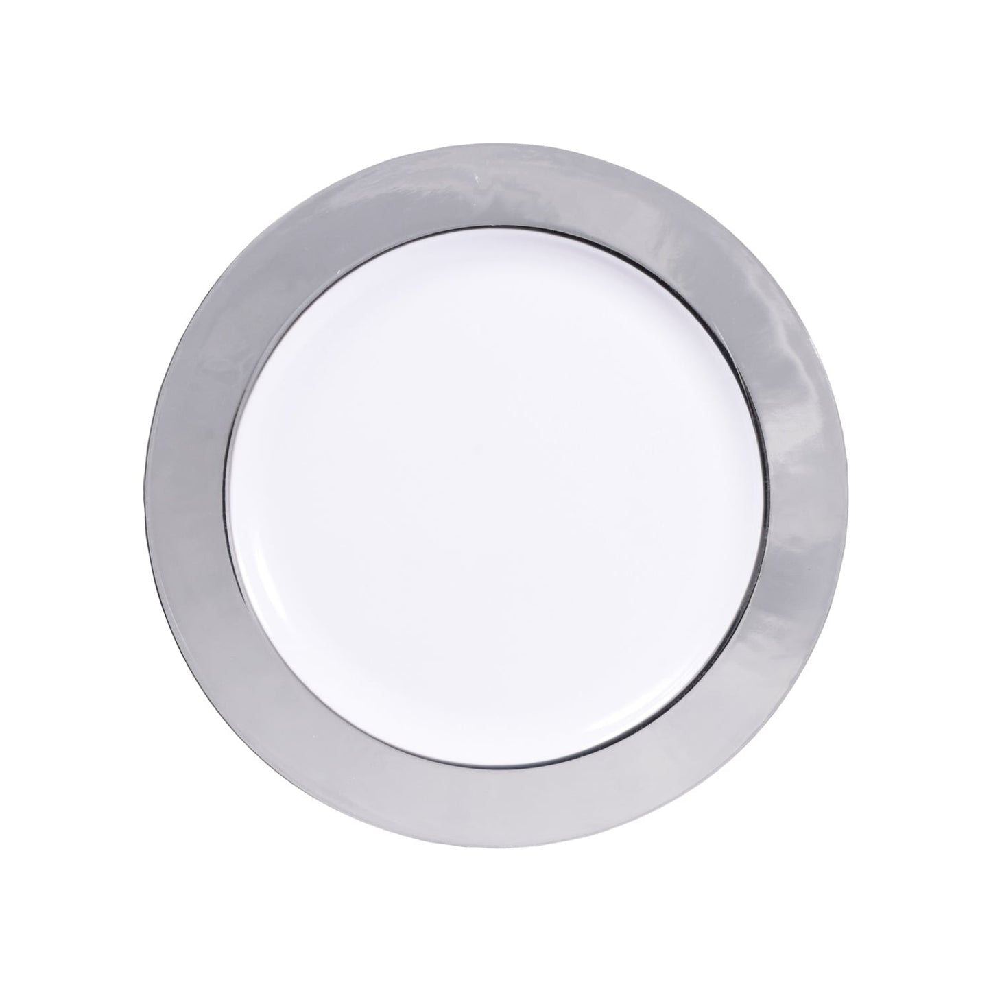 Silver-Rimmed White Plastic Plates, 6-ct. Packs (Pack of 4)