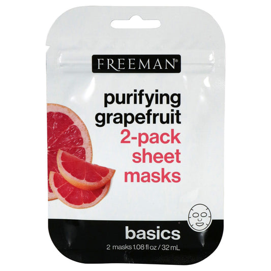 Freeman Purifying Grapefruit Sheet Masks, 2-ct. Packs (Pack of 12)