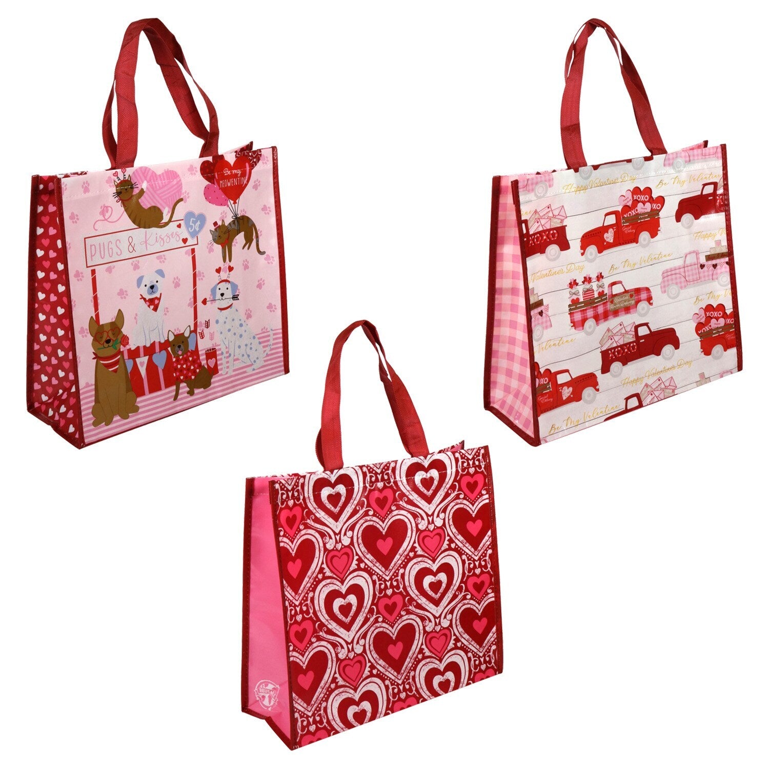 Laminated Valentine Totes, 13.25x22.25 in. (Pack of 24)