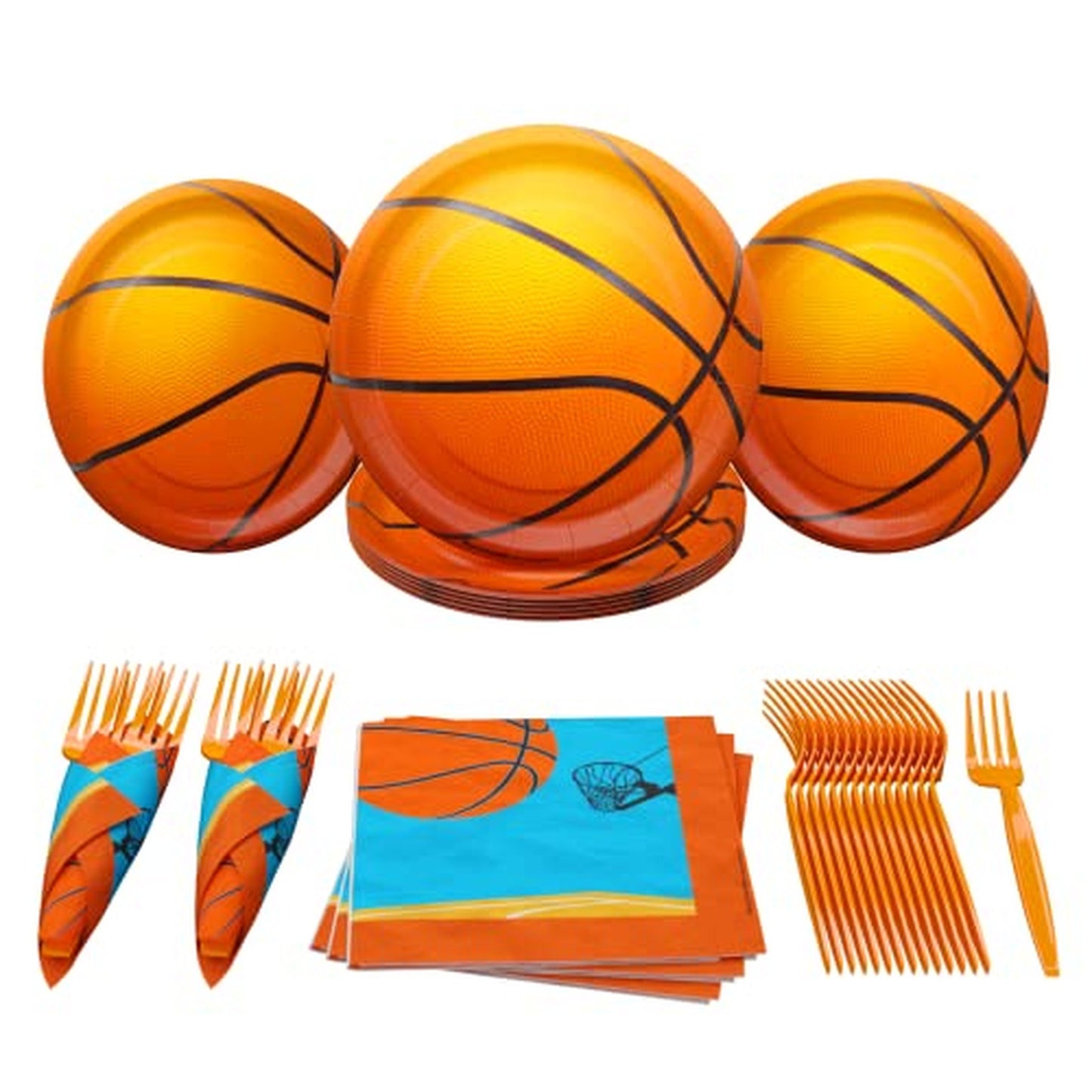 Basketball Party Supplies Pack for 16 Guests