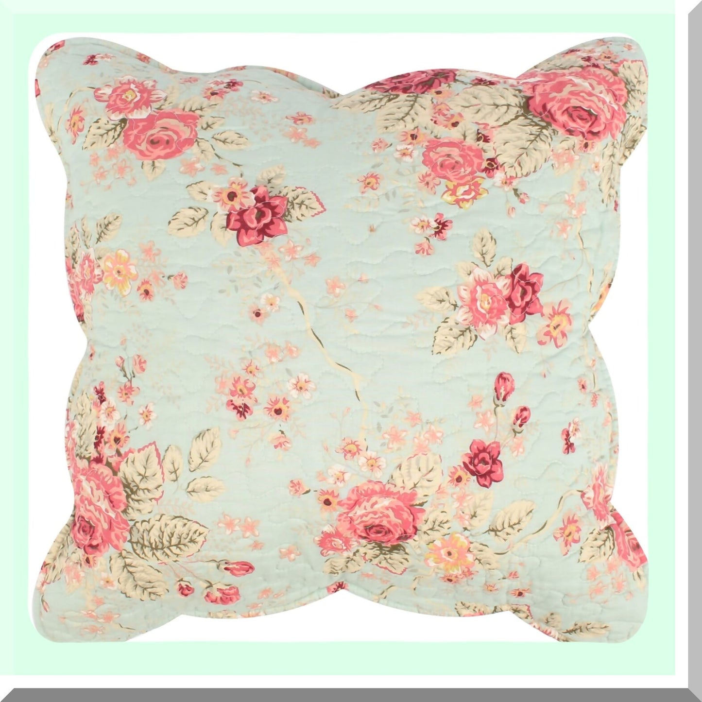 Vintage Blue Rose Cushion Set - 18x18 Inches (Pack of 2) - Floral Decorative Throw Pillows - Elegant Home Accent - Soft and Cozy Square Cushions