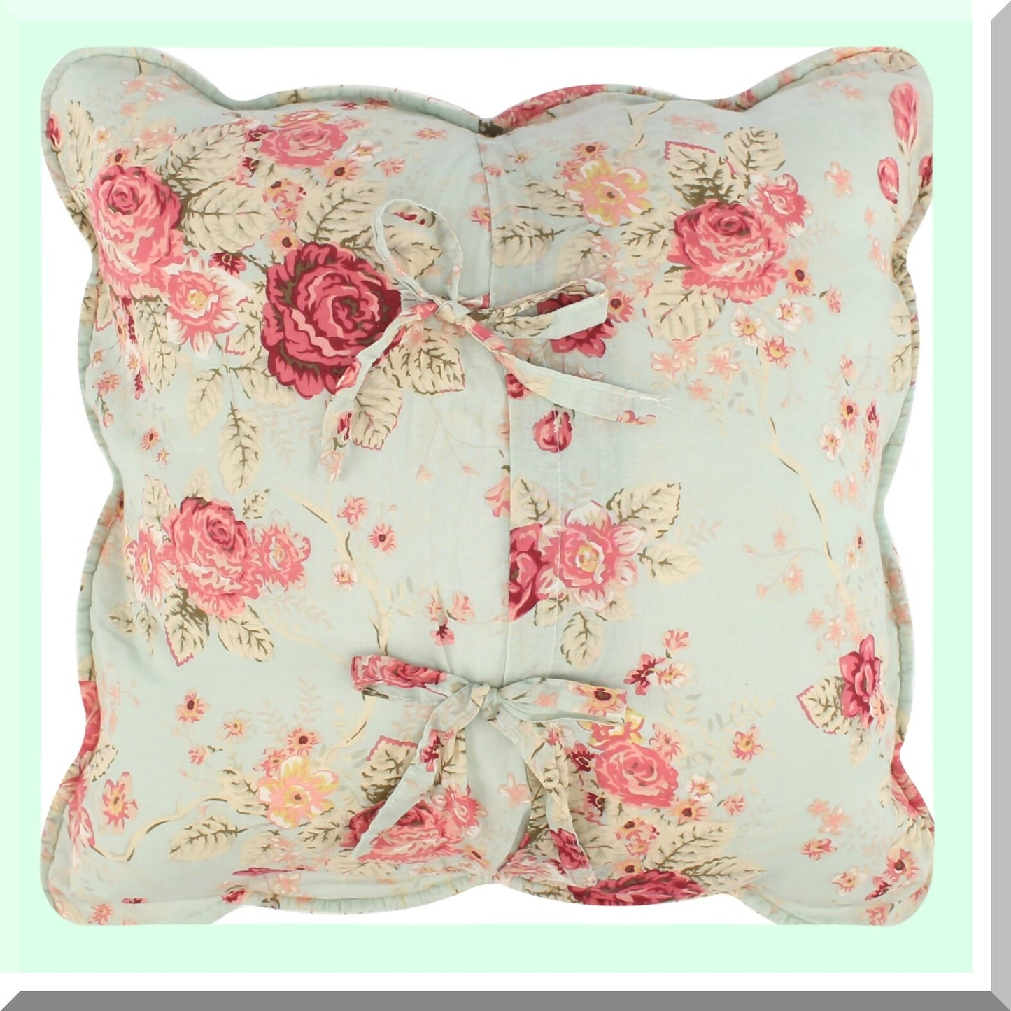 Vintage Blue Rose Cushion Set - 18x18 Inches (Pack of 2) - Floral Decorative Throw Pillows - Elegant Home Accent - Soft and Cozy Square Cushions