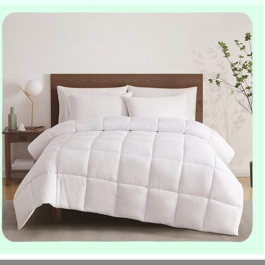 Luxury Heritage Down-Free Comforter - Full/Queen Size - Hypoallergenic Bedding - Plush Alternative Fill - All-Season Duvet Insert - Cozy Sleep Solution
