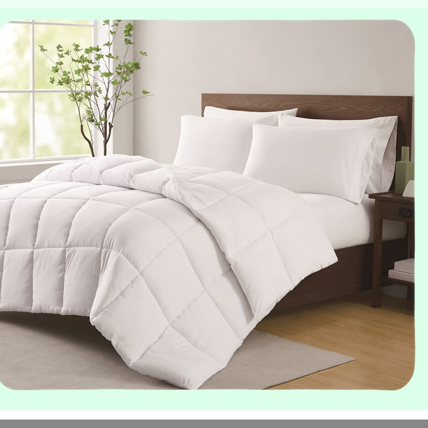 Luxury Heritage Down-Free Comforter - Full/Queen Size - Hypoallergenic Bedding - Plush Alternative Fill - All-Season Duvet Insert - Cozy Sleep Solution