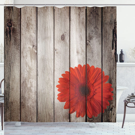 Rustic Red Dahlia Shower Curtain 69x70 inches