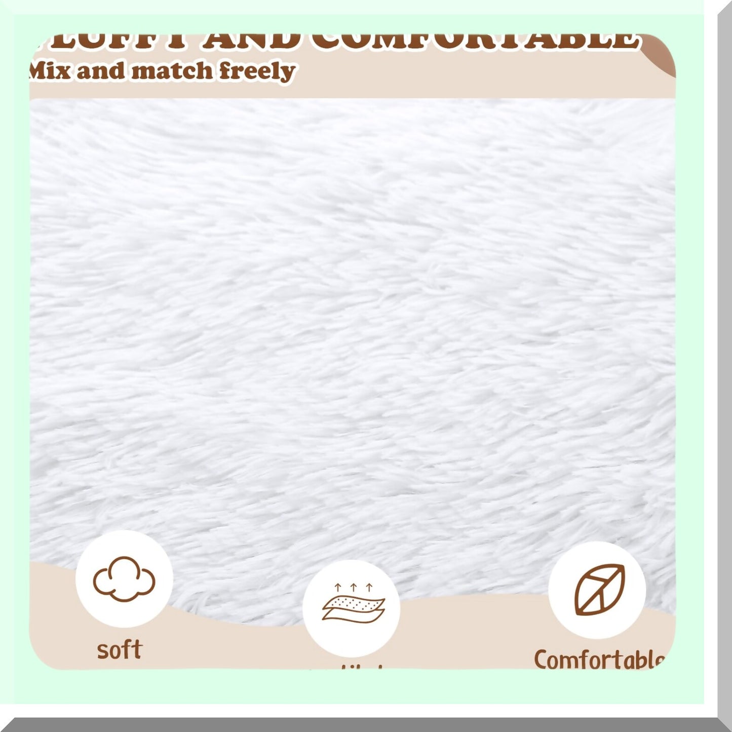 Luxury Fluffy Pillowcase Set - 6 Pack 18x18 Inch Square Cushion Covers with Zipper Closure for Couch, Bedroom, Living Room - Soft Decorative Shams