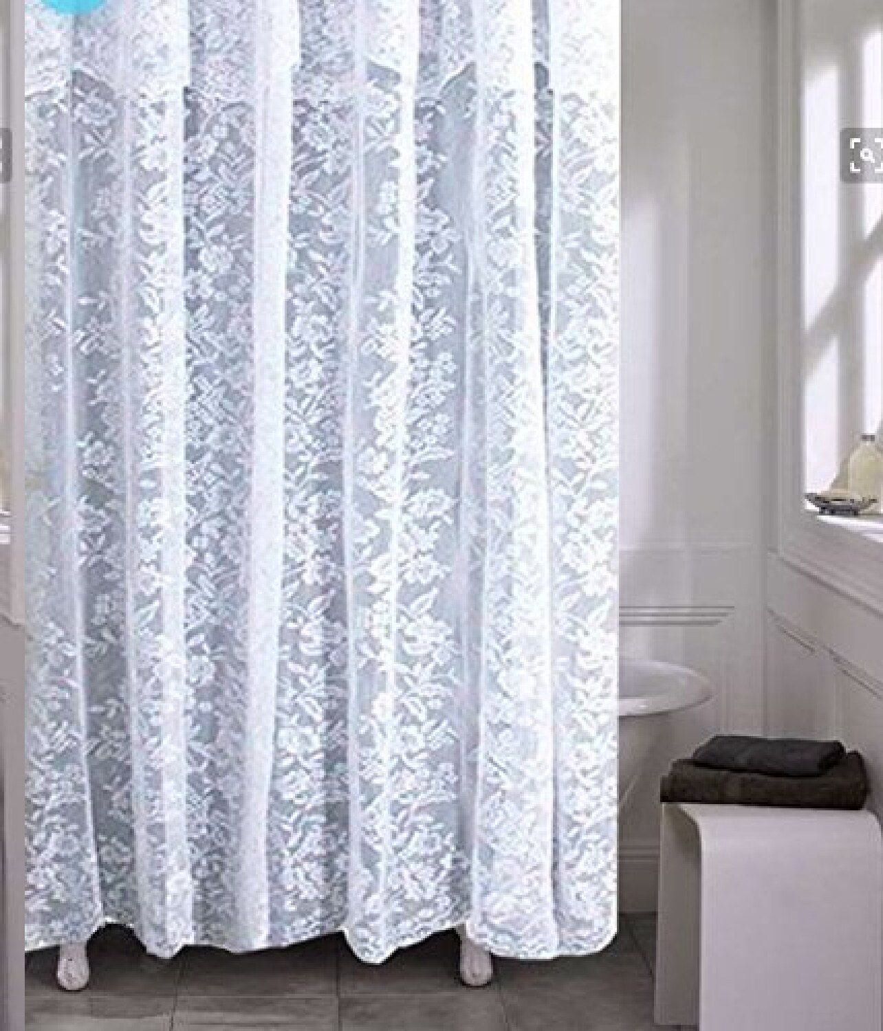 Romance Lace Fabric Shower Curtain 70x72