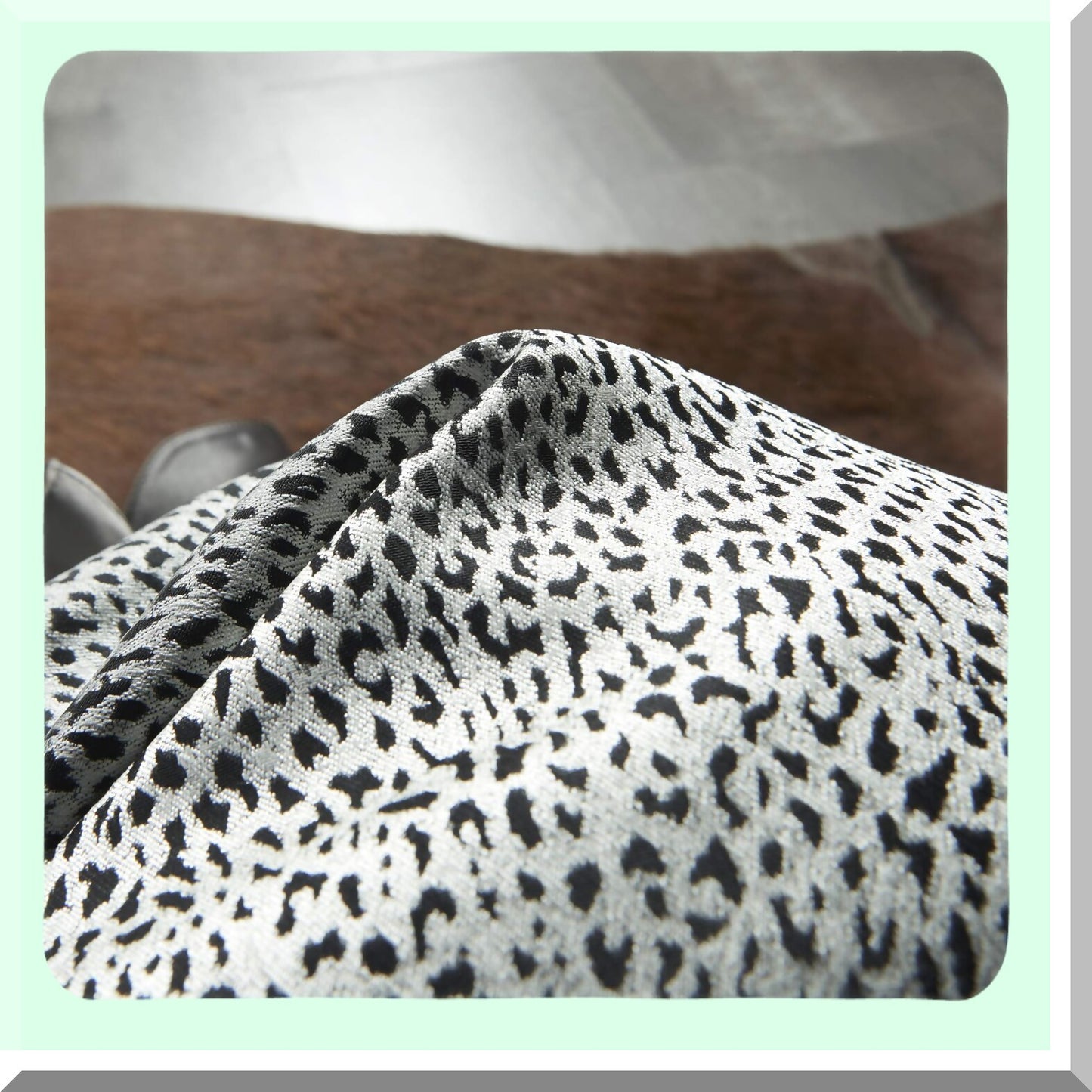 Vintage Animal Print Decorative Pillow Covers - Set of 2 Black & Silver Cushion Cases for Living Room, Couch, Bed - Leopard Print 18x18 Inch