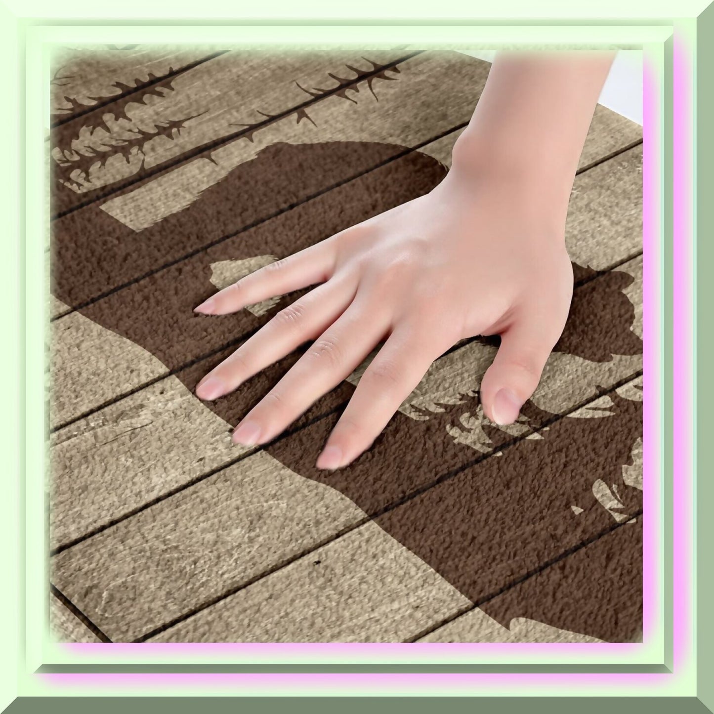 Bear Non Slip Bath Rug 16"x24" Red Brown