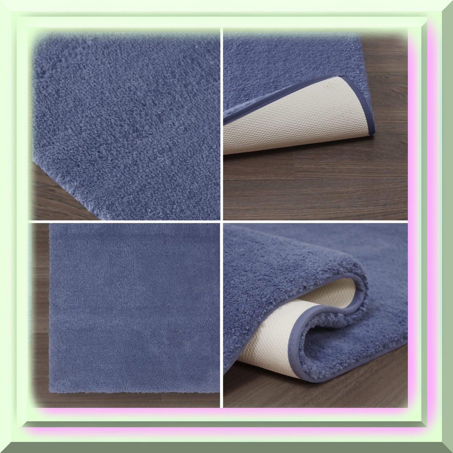 Marshmallow Non Slip Plush Bath Rug 24x72 Blue