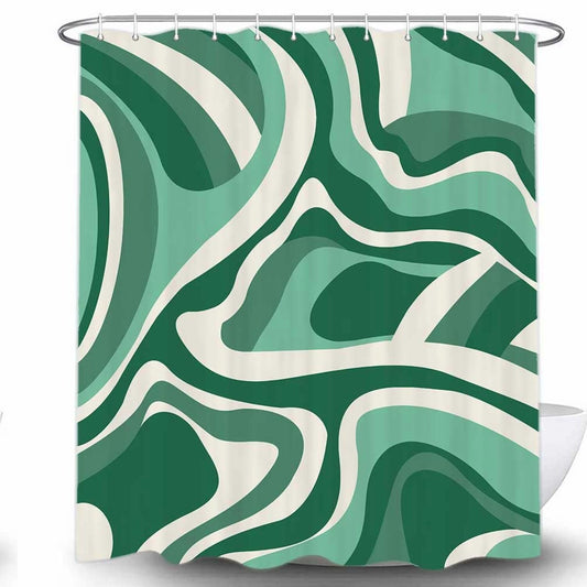 Boho Retro Sage Green Shower Curtain 72x72