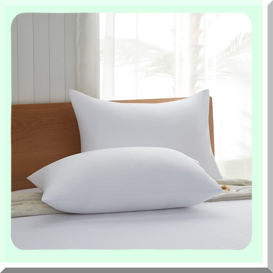 Luxury Plush Support Pillows - 2 Pack for Side, Back, and Stomach Sleepers - Soft Down-Like Filling - White - Comfortable Sleep Aid - 2 Count Pack