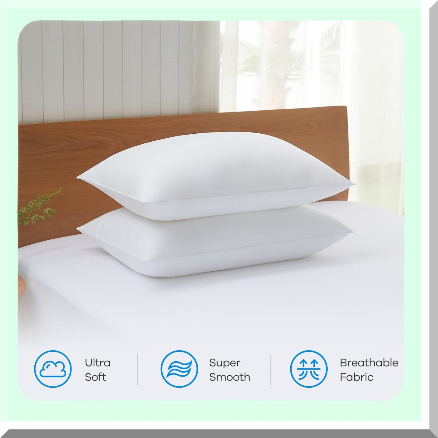 Luxury Plush Support Pillows - 2 Pack for Side, Back, and Stomach Sleepers - Soft Down-Like Filling - White - Comfortable Sleep Aid - 2 Count Pack