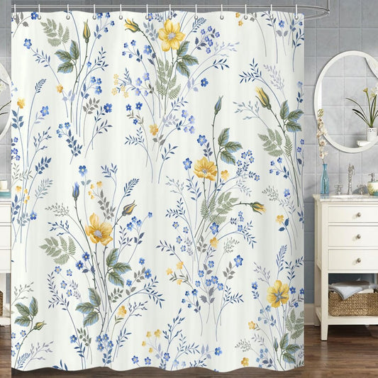 Watercolor Floral Shower Curtain 72x72 in