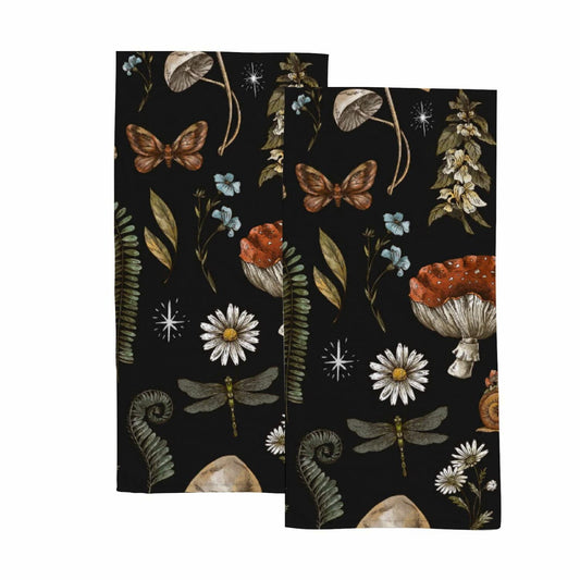 Vintage Woodland Mushroom 2-Piece Hand Bath Towel Set