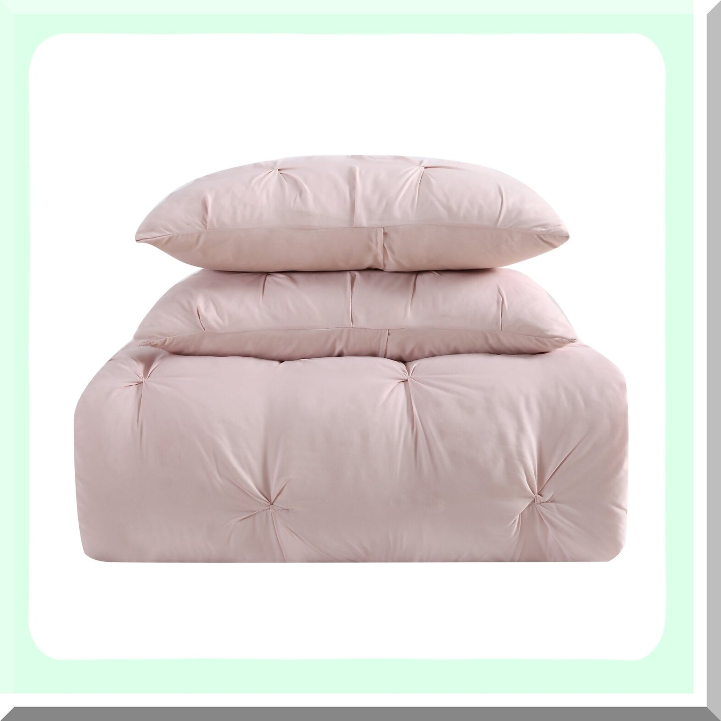 Blush Pleated Comforter Set - Twin XL Size - Soft and Cozy Bedding - 1500 Thread Count - Bedroom Decor - All Season Lightweight Comforter