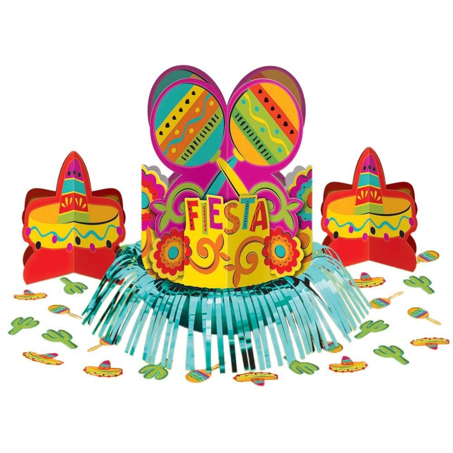 Vibrant Multicolor Fiesta Table Decorating Kit