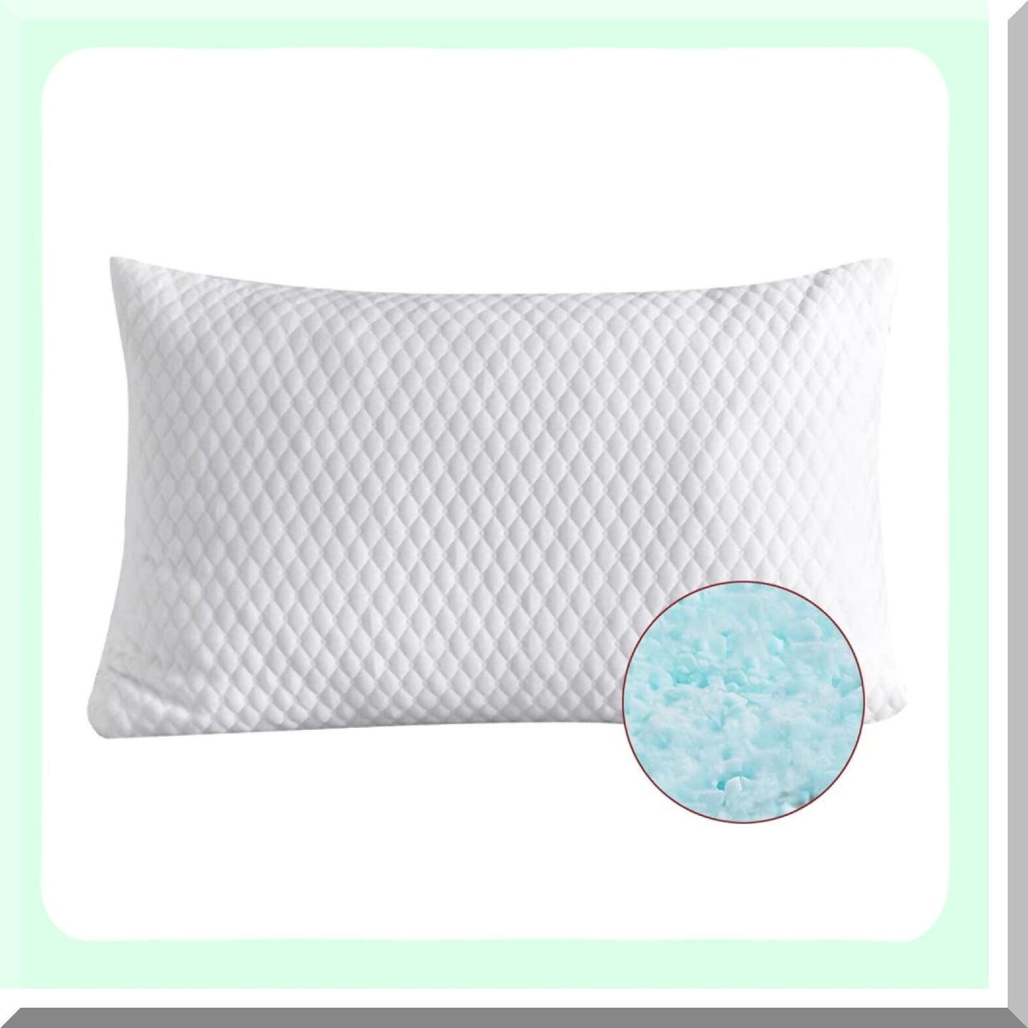 CoolDream Memory Foam Sleep Pillow - Bamboo Cooling Hypoallergenic Pillow for Back and Side Sleeper - Queen Size 1-Pack - Washable Removable Cover - Shredded Memory Foam Bed Pillow for Sleeping