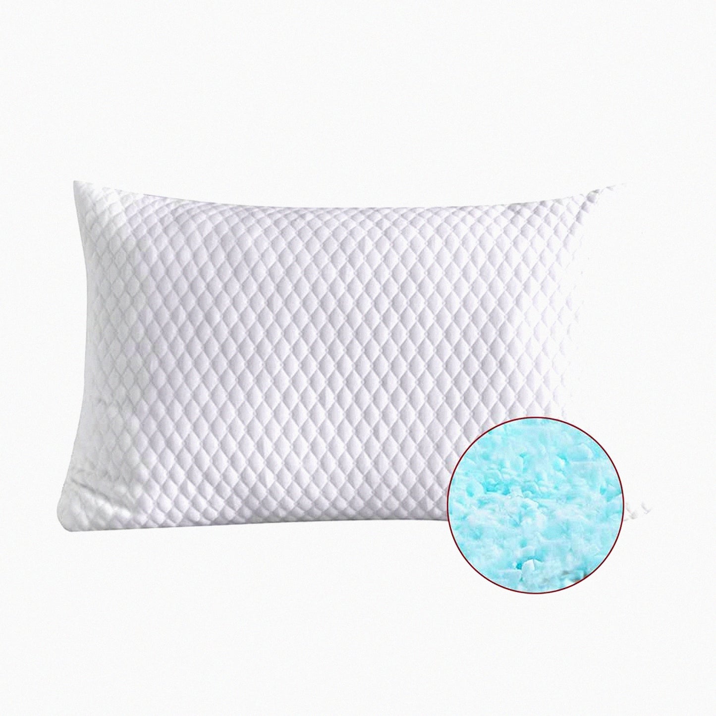 CoolDream Memory Foam Sleep Pillow - Bamboo Cooling Hypoallergenic Pillow for Back and Side Sleeper - Queen Size 1-Pack - Washable Removable Cover - Shredded Memory Foam Bed Pillow for Sleeping