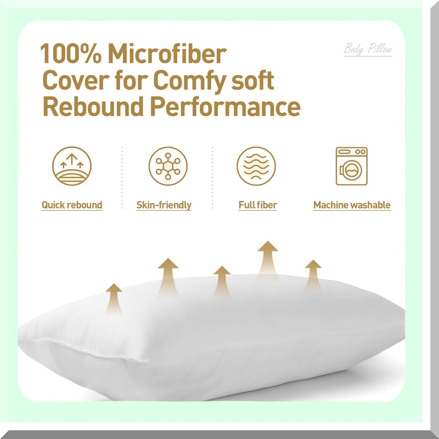 CozyDreams Body Pillow - Extra Fluffy Long Insert for Side Sleepers, Ideal for Adults and Pregnancy, Soft and Supportive Sleep Aid