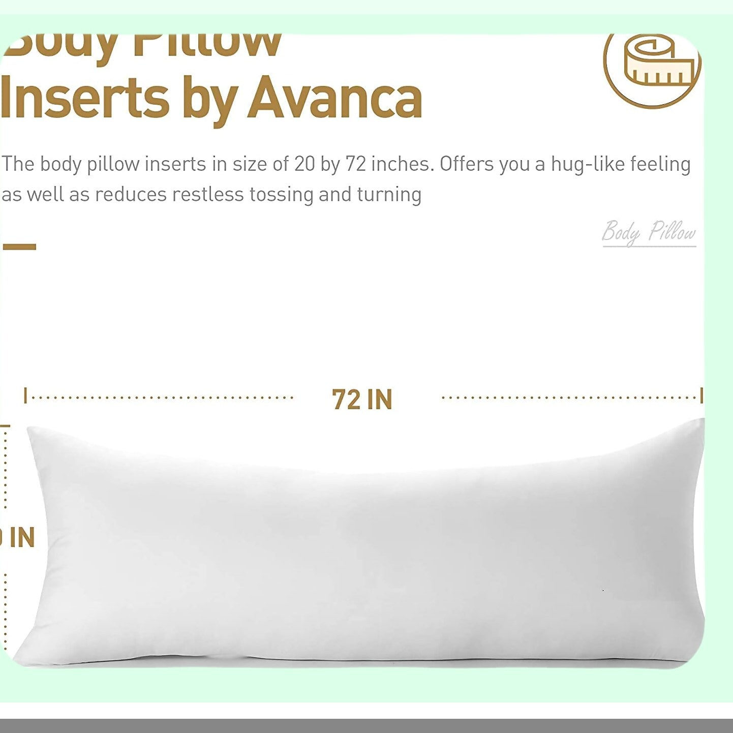 CozyDreams Body Pillow - Extra Fluffy Long Insert for Side Sleepers, Ideal for Adults and Pregnancy, Soft and Supportive Sleep Aid