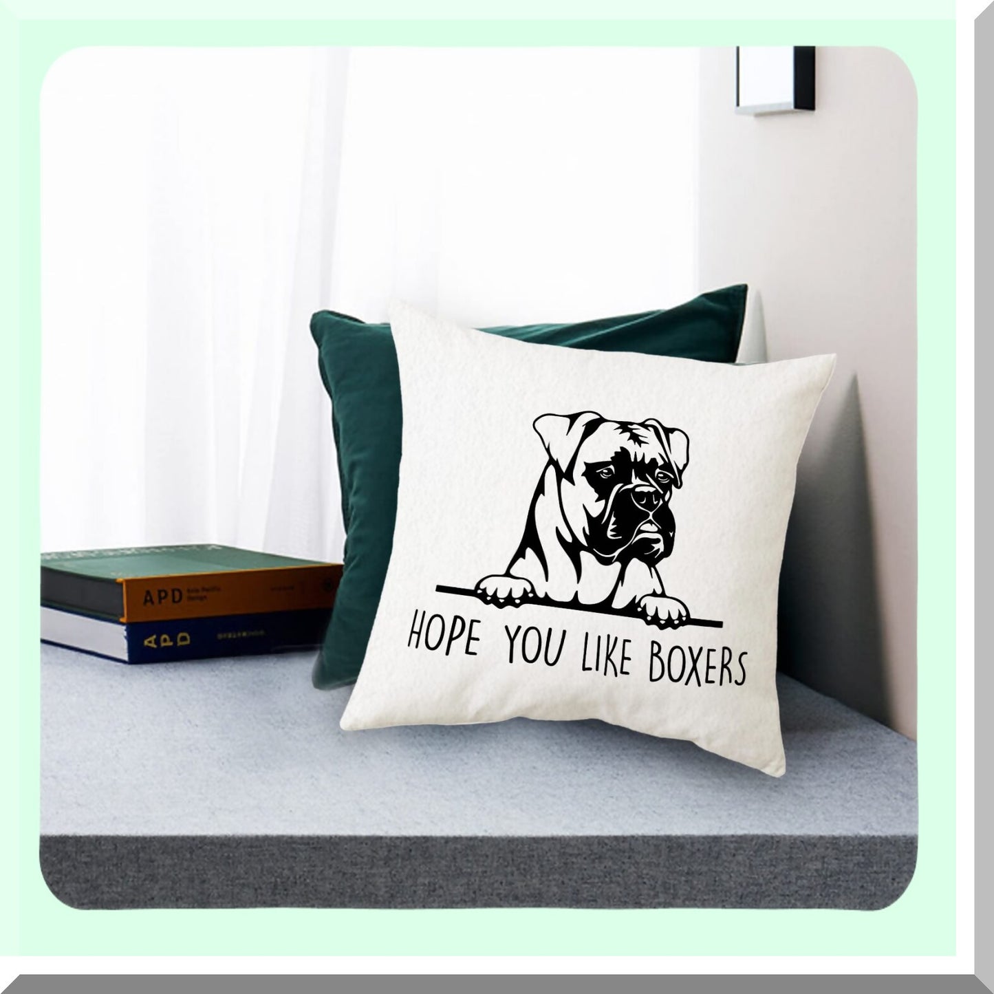 Funny Boxer Love Pillowcase - Dog Themed Home Decorations, 18x18 Throw Pillow Cover for Boxer Dog Lovers, Boxer Mom Gifts - Hope You Like Boxers
