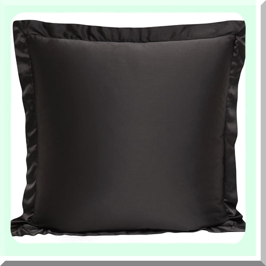 Luxury Espresso Brown Euro Sham Cover - High Shine 27x27 Inch Traditional Modern Bedding - Solid Color Clic Style