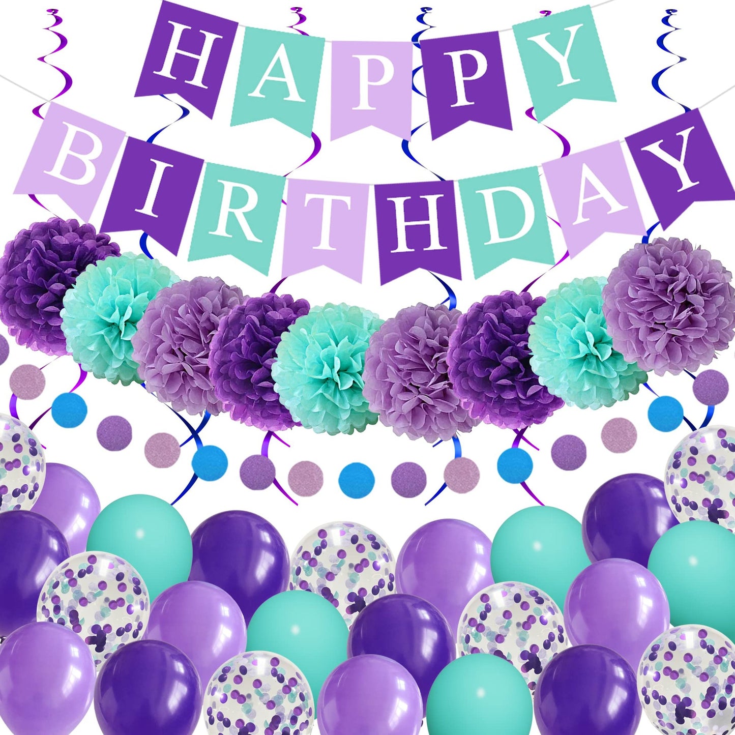 Mermaid Birthday Decorations for Girls and Women