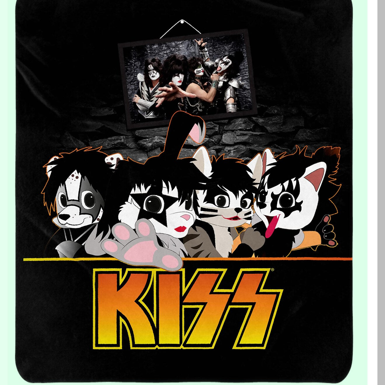 RockStar Kitty Faces Super Soft Fleece Throw Blanket 48" x 60"