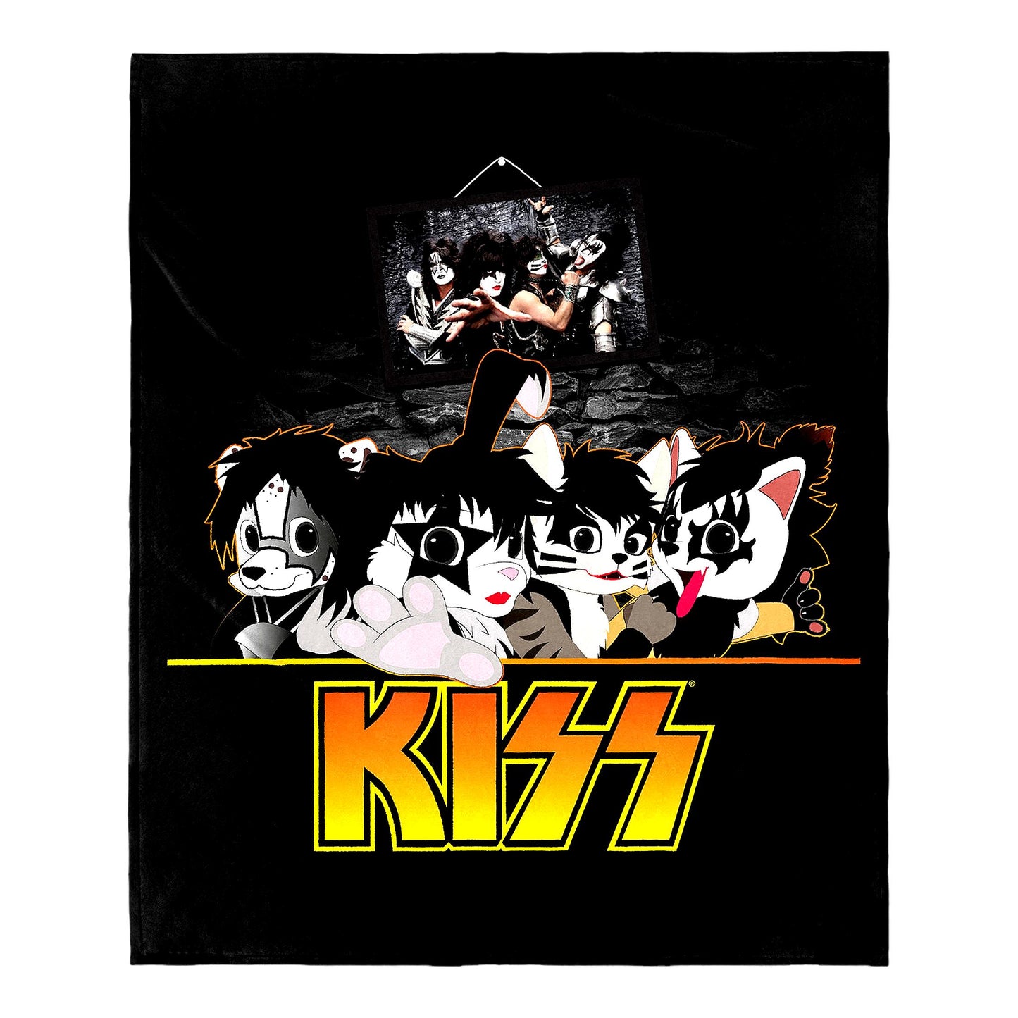 RockStar Kitty Faces Super Soft Fleece Throw Blanket 48" x 60"