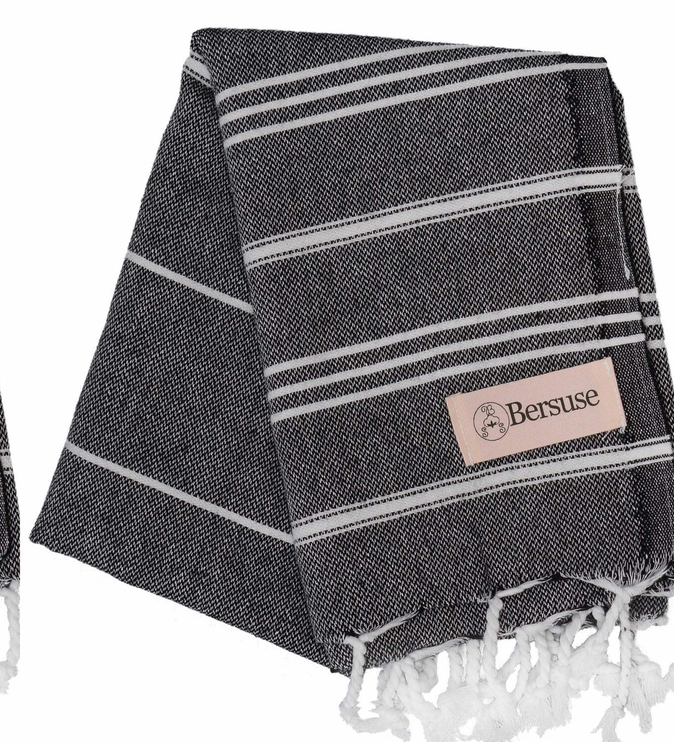 100% Cotton Turkish Hand Towel 23x43 Inches Black