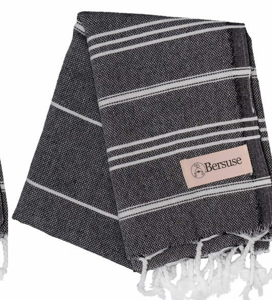 100% Cotton Turkish Hand Towel 23x43 Inches Black