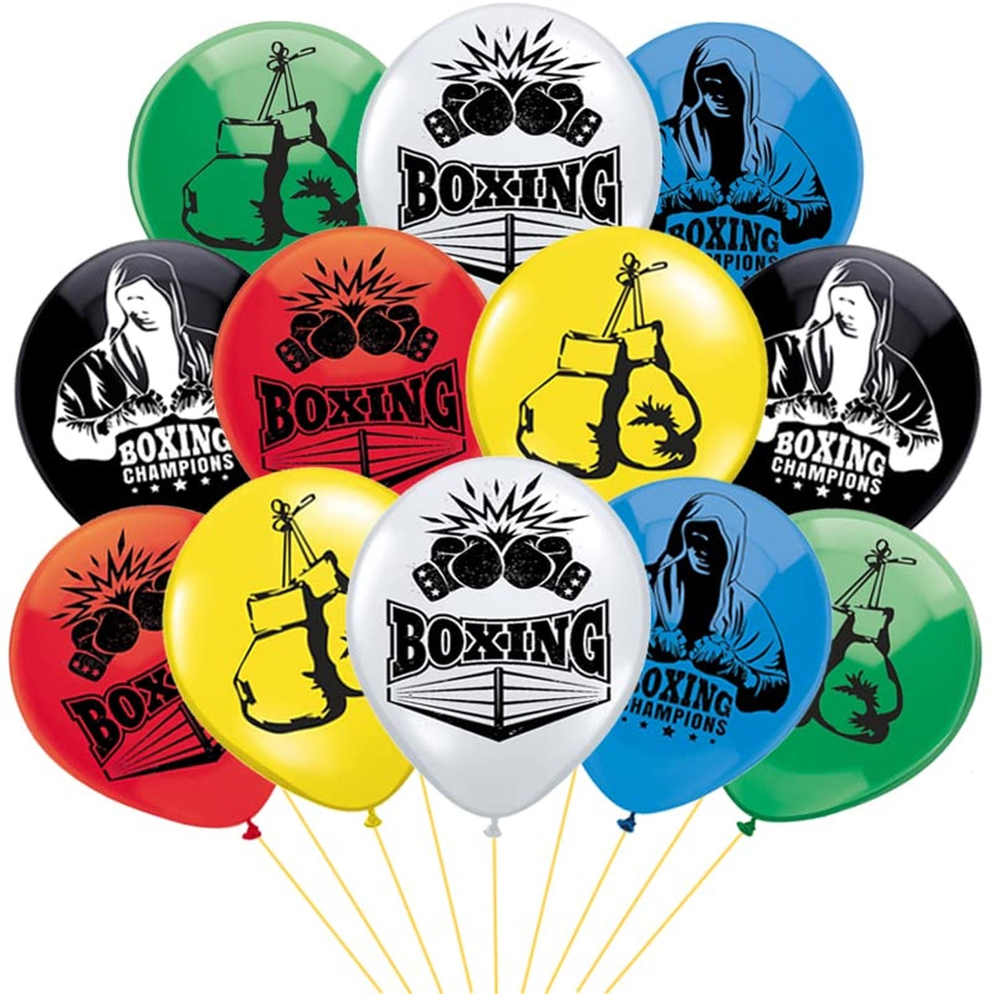 Boxing Glove Champion Balloons - 24pcs 12inch Latex Balloons for Men Boys Birthday Party Decorations, Boxing Club Supplies, Sports Theme Ballon Games & Toys